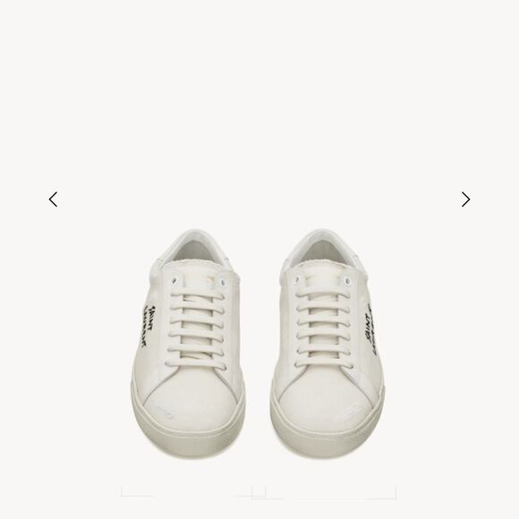 SAINT LAURENT COURT CLASSIC SL/06 EMBROIDERED SNEAKERS IN CANVAS AND LEATHER - Picture 3 of 14